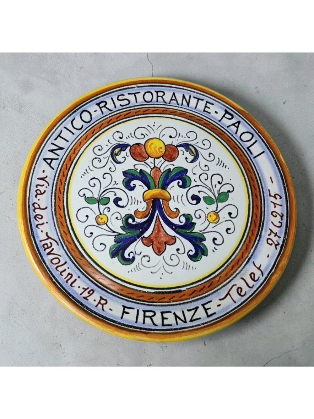 Volpi Deruta Italian Pottery Plate 6.5" Antico Ristorante Paoli Vintage Decor